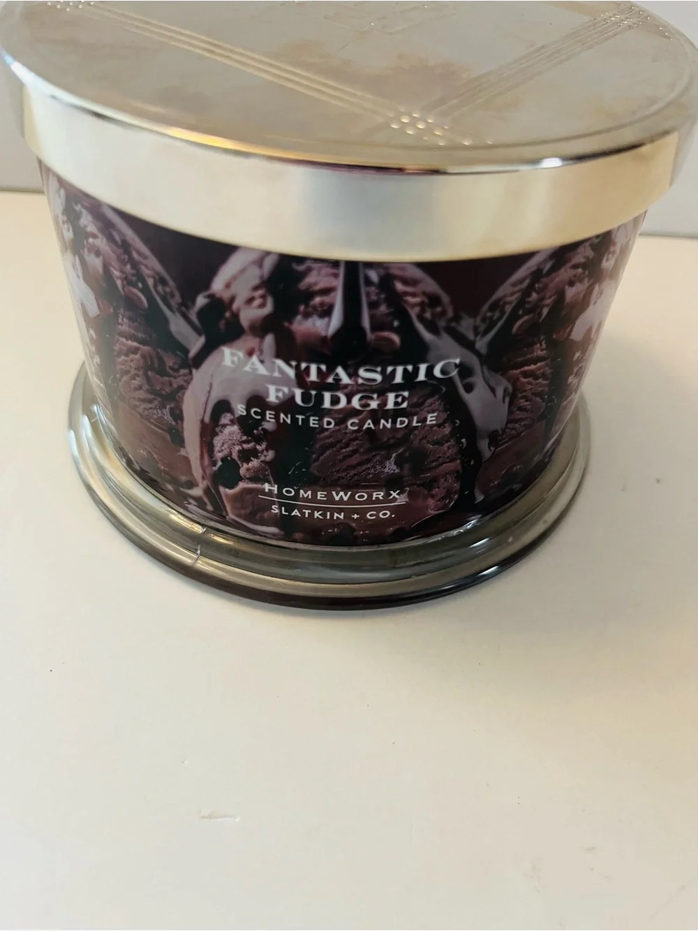 Homeworx Slatkin & Co. Fantastic Fudge Scented 3 Wick Candle Unburned 14 Oz.